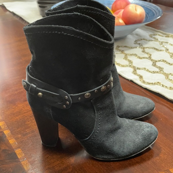 Andre Assous Black Suede Boots - Picture 1 of 7